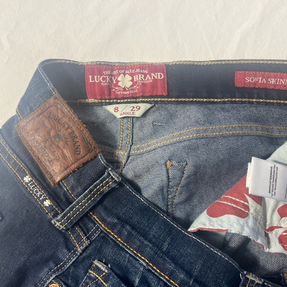 Lucky Brand Sophia Skinny Dark Wash Blue Jeans 8/29 ankle - Picture 7 of 8